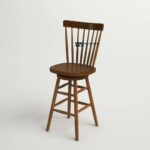 Sheesham Wood Swivel Counter Stool - Image 2