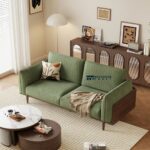 Solid Ash Wood Upholstered Sofa with Strong Wooden Frame - Image 5