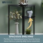 Black Glass Console Table with Multi-Level Shelves for Modern Homes - Image 5