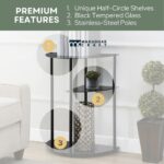 Black Glass Console Table with Multi-Level Shelves for Modern Homes - Image 2