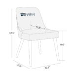 Solid Wood Upholstered Side Chairs for Dining with Comfortable Cushion Seating – Set of Two - Image 6