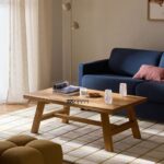 Solid Teak Wood Coffee Table for Living Room with Classic Indian Finish