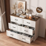 Modern 6-Drawer Dresser with Gold Handles – 54” Wide Solid Wood Bedroom Storage Chest - Image 2