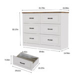 Modern 6-Drawer Dresser with Gold Handles – 54” Wide Solid Wood Bedroom Storage Chest - Image 5
