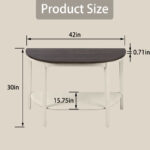 Half-Moon Modern Solid Wood Console Table with Four Legs and Double-Layer Storage for Living Room and Bedroom - Image 6