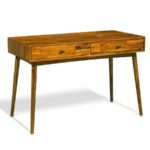 Solid Wood Writing Desk with 2 Drawers – Modern Home Study & Office Table - Image 3