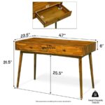 Solid Wood Writing Desk with 2 Drawers – Modern Home Study & Office Table - Image 4