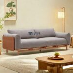Cotton Linen Reading Sofa Accent Chair for Living Room & Bedroom