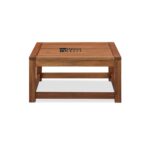 Solid Acacia Wood Low Coffee Table with Natural Finish for Living Room - Image 3