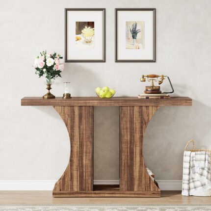 Farmhouse Wooden Console and Sofa Table for Entryway, Living Room and Hallway