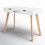 Solid Wood Study Table with Drawer – White Finish Home & Office Desk - Image 3
