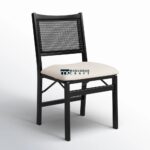 Foldable Dining Chair with Natural Cane Back and Space Saving Wooden Design - Image 4