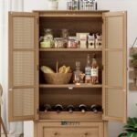 Wooden Accent Cabinet with Enclosed Storage and Two Drawers - Image 4
