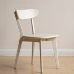 Contemporary Solid Oak Dining Chair in Classic White Finish - Image 3