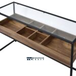 Handcrafted Solid Wood Console Table with Elegant Glass Top Finish - Image 2