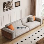 Cotton Linen Fabric Sofa with Solid Wood Structure for Spacious Living Rooms - Image 6
