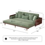 Verdant Luxe Wooden Sofa Cum Bed with Premium Fabric - Image 3