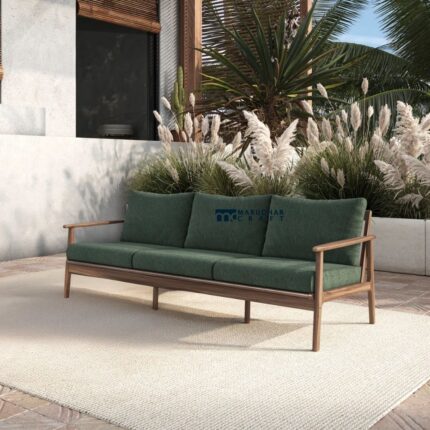 Solid Acacia Wood Patio Sofa for Garden, Balcony & Outdoor Seating