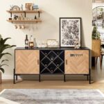 Rattan Liquor Cabinet with Wine Racks for Home Bar - Image 4