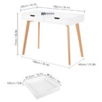 Solid Wood Study Table with Drawer – White Finish Home & Office Desk - Image 5