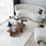 Wooden Coffee Table with Elegant Glass Top for Living Room - Image 2