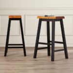 Wood & Metal Bar Stool for Kitchen Counter – Natural & Black Finish - Image 3