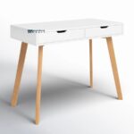 Solid Wood Study Table with Drawer – White Finish Home & Office Desk - Image 2
