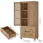 Wooden Accent Cabinet with Enclosed Storage and Two Drawers - Image 3