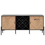 Rattan Liquor Cabinet with Wine Racks for Home Bar - Image 6
