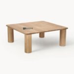 Solid Oak Wood Coffee Table for Living Room with Natural Grain Finish - Image 3