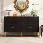 Stylish 6 Drawer Accent Chest with Strong Metal Legs for Modern Indian Homes