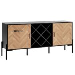 Rattan Liquor Cabinet with Wine Racks for Home Bar - Image 2
