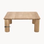 Solid Oak Wood Coffee Table for Living Room with Natural Grain Finish - Image 4