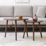 Handcrafted Walnut Solid Wood Oval Coffee Table for Modern Indian Homes