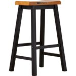 Wood & Metal Bar Stool for Kitchen Counter – Natural & Black Finish - Image 5