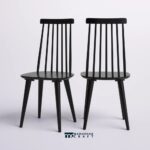 Mid Century Modern Solid Wood Dining Chairs with Classic Windsor Back Design – Set of Two - Image 5