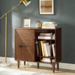 Mid-Century Modern 36 Inch Wide Solid Wood Two-Door Accent Cabinet - Image 2