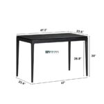 Solid Wood Study Table with Drawer – Black Finish - Image 5