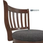 Swivel Fabric Bar Stool with Durable Solid Wood Base - Image 4