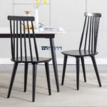 Mid Century Modern Solid Wood Dining Chairs with Classic Windsor Back Design – Set of Two - Image 7