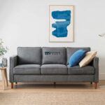 Wooden Square Arm Sofa with Solid Frame for Living Room