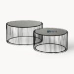 Set of 2 Glass Top Coffee Tables for Living Room with Modern Indian Design - Image 3
