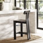 Solid Wood Bar Chair with Backrest – Black Finish - Image 4