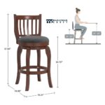 Swivel Fabric Bar Stool with Durable Solid Wood Base - Image 5