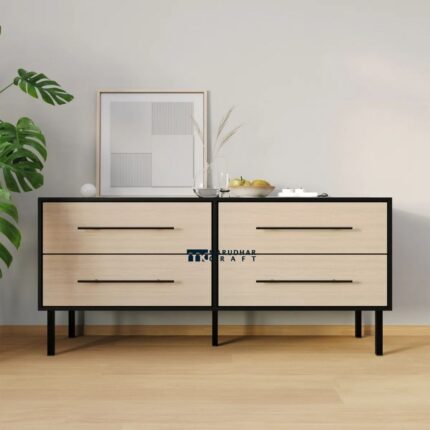 Solid Wood 4 Drawer Chest for Indian Home Storage