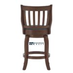 Swivel Fabric Bar Stool with Durable Solid Wood Base - Image 7