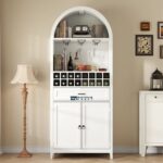 Tall Arched Wine Bar Cabinet with Elegant Storage Design - Image 2