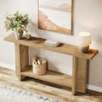 59-Inch Long Farmhouse Wooden Console Table for Entryway, Living Room and Hallway - Image 7