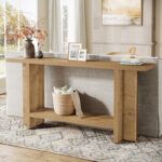 59-Inch Long Farmhouse Wooden Console Table for Entryway, Living Room and Hallway - Image 2