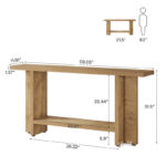 59-Inch Long Farmhouse Wooden Console Table for Entryway, Living Room and Hallway - Image 6